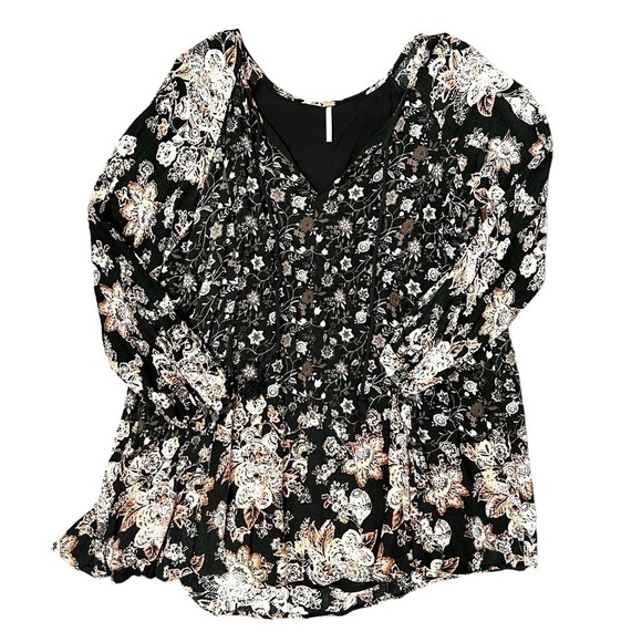 Free People Boho Lucky Loosie Swing Tunic Top Size Extra Small Mini Dress - Picture 2 of 15